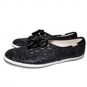 Keds for Kate Spade New York Women's Black Glitter Flats Size 7